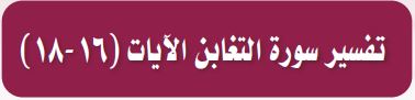 تفسير سورة التغابن الايات (16-18)